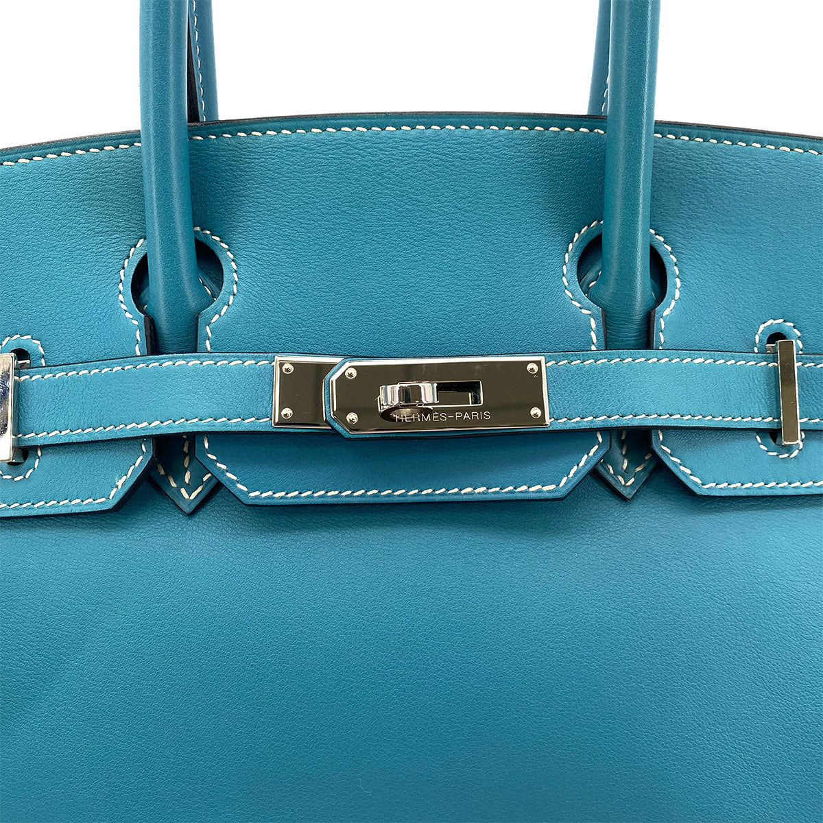HERMES BIRKIN 30 BLUE JEAN VEAU SWIFT HAND BAG □K SHW 90296044