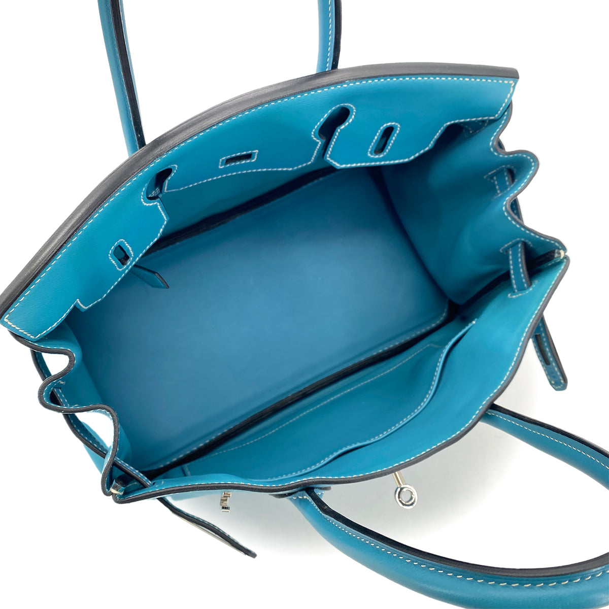 HERMES BIRKIN 30 BLUE JEAN VEAU SWIFT HAND BAG □K SHW 90296044