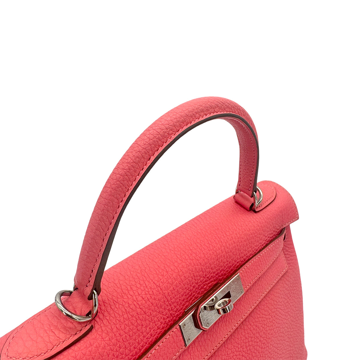 HERMES KELLY 28 RETOURNE ROSE LIPSTICK TAURILLON CLEMENCE HAND SHOULDER BAG □Q SHW 90296045