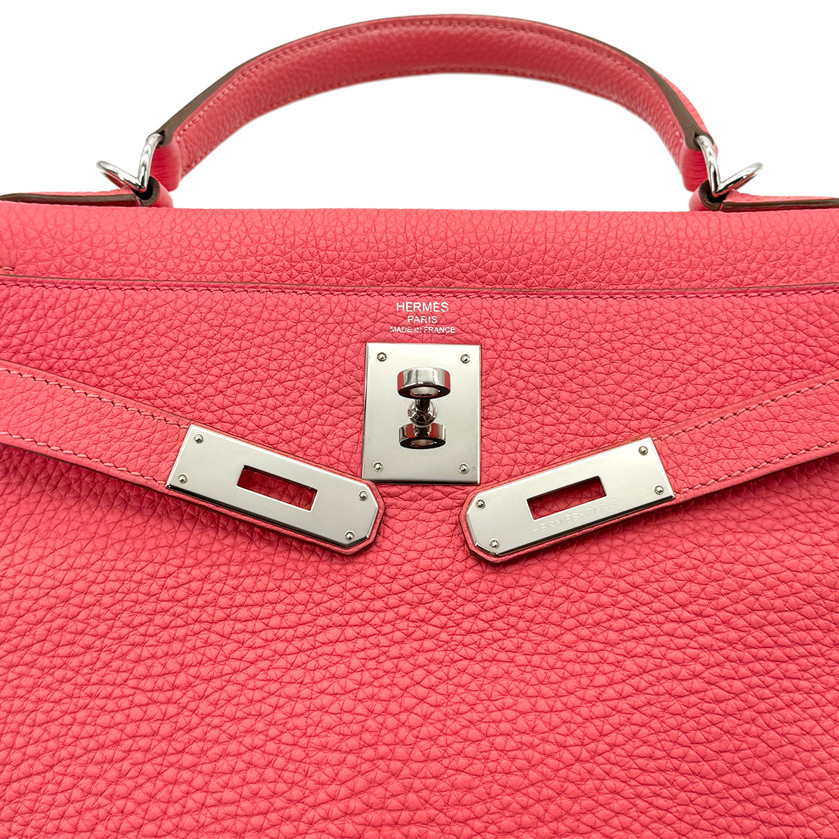 HERMES KELLY 28 RETOURNE ROSE LIPSTICK TAURILLON CLEMENCE HAND SHOULDER BAG □Q SHW 90296045