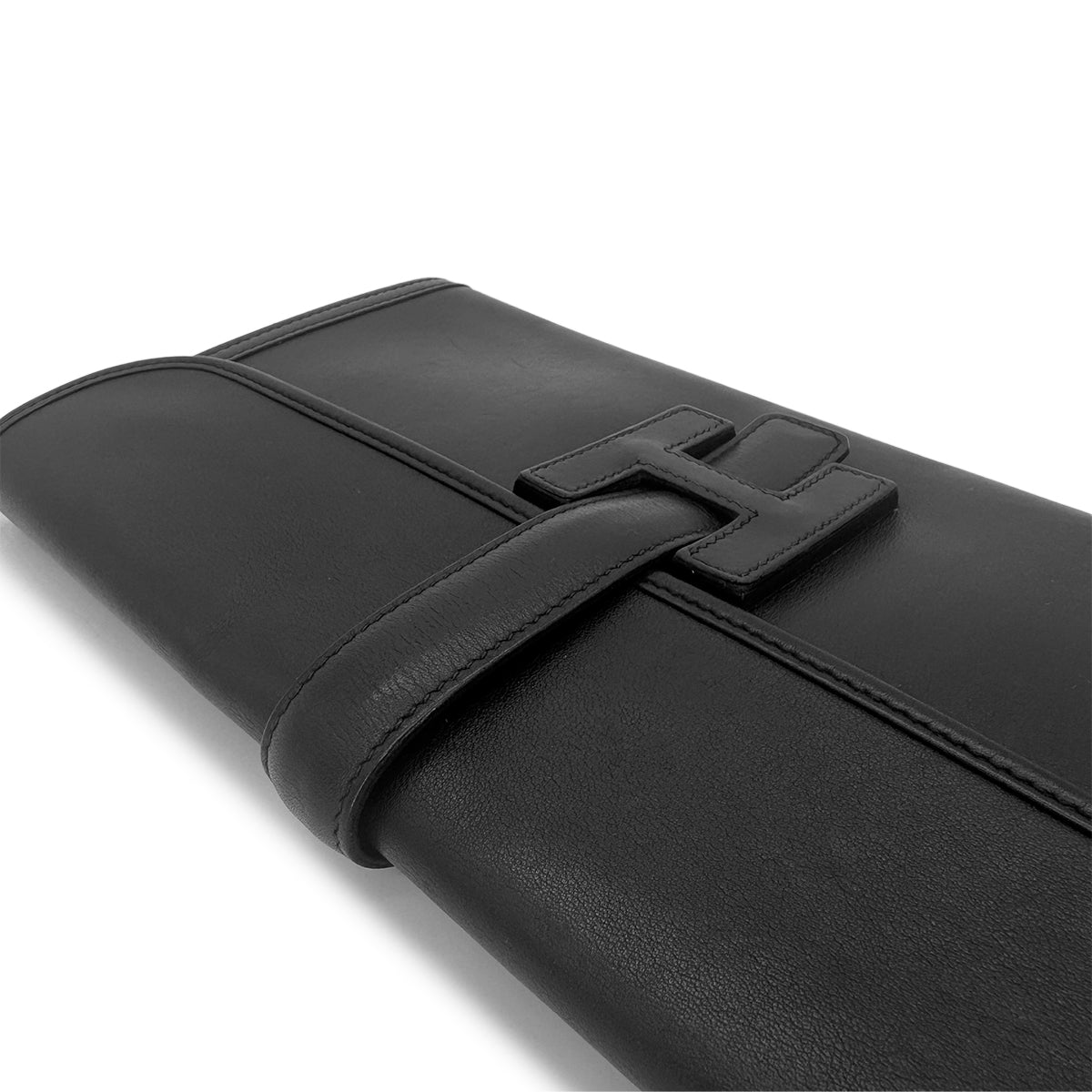 HERMES JIGE ELAN 29 BLACK VEAU SWIFT CLUTCH BAG X 90296049