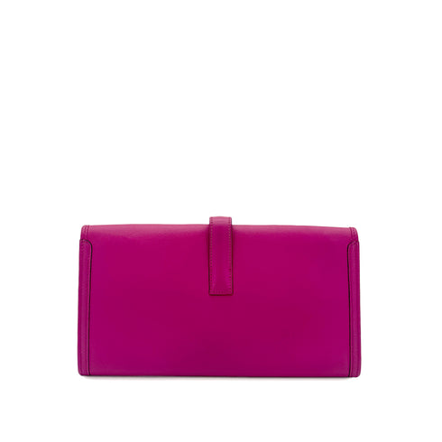 HERMES JIGE ELAN 29 ROSE PURPLE VEAU SWIFT CLUTCH BAG A 90296050 - PURPOSE