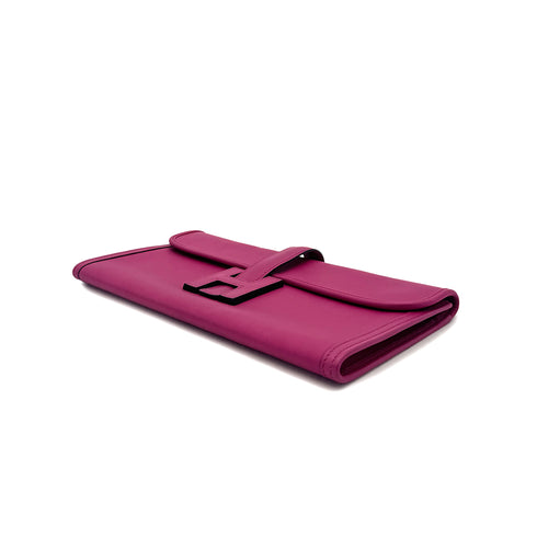 HERMES JIGE ELAN 29 ROSE PURPLE VEAU SWIFT CLUTCH BAG A 90296050 - PURPOSE