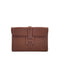 HERMES JIGE PM MARRON FONCE COURCHEVEL CLUTCH BAG 〇X 90296051 - PURPOSE