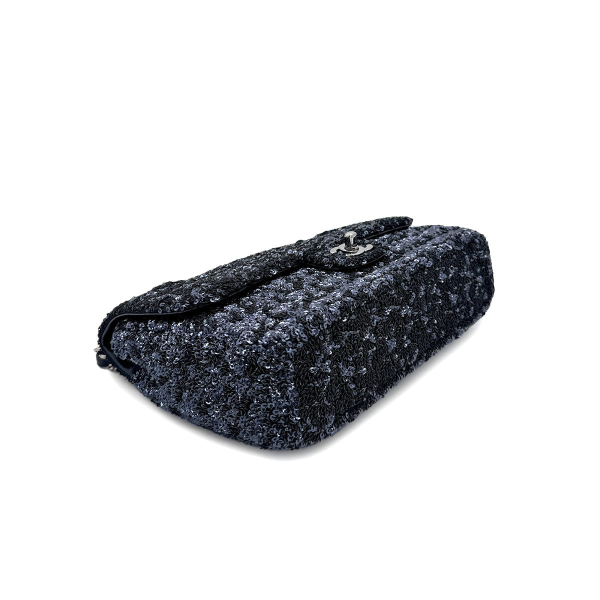 CHANEL CHAIN SHOULDER BAG NAVY SEQUINS 90296052