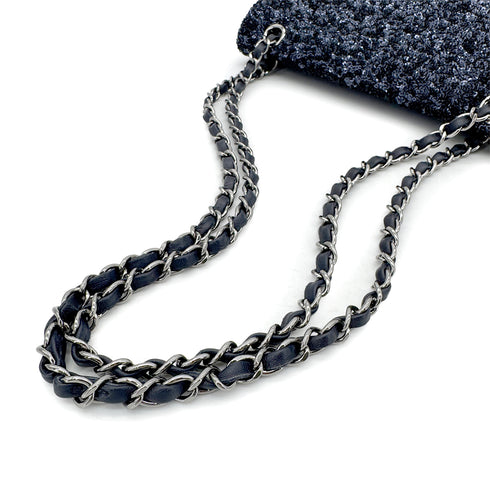 CHANEL CHAIN SHOULDER BAG NAVY SEQUINS 90296052 - PURPOSE