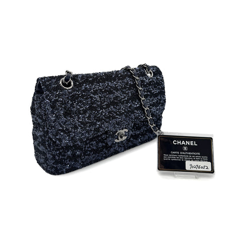 CHANEL CHAIN SHOULDER BAG NAVY SEQUINS 90296052 - PURPOSE
