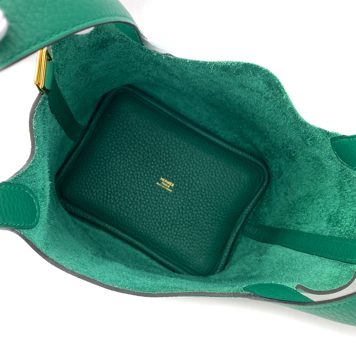 HERMES PICOTIN LOCK PM VERT VERTIGO TAURILLON CLEMENCE HAND BAG B GHW 90296053