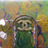 CHANEL VINTAGE COIN PATTERN HAND BAG GREEN ENAMEL 90296125