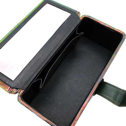 CHANEL VINTAGE COIN PATTERN HAND BAG GREEN ENAMEL 90296125