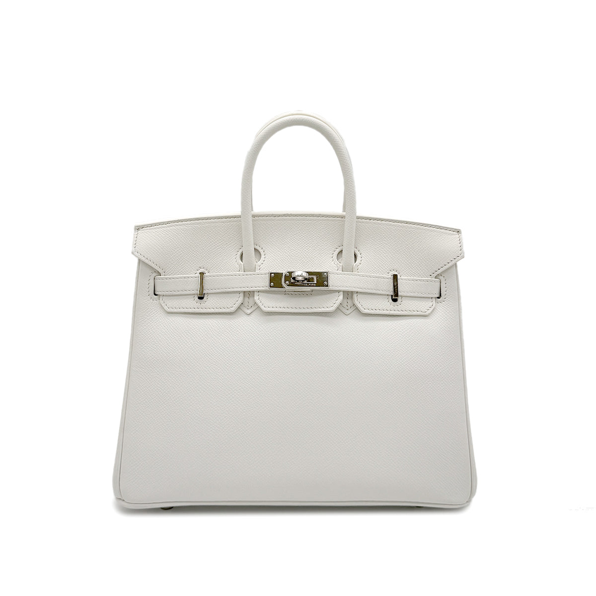 HERMES BIRKIN 25 WHITE VEAU EPSOM HAND BAG □M SHW 90296199