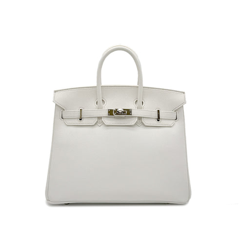 HERMES BIRKIN 25 WHITE VEAU EPSOM HAND BAG □M SHW 90296199 - PURPOSE