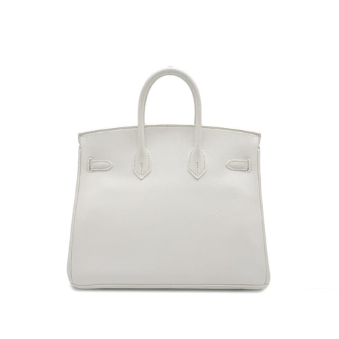 HERMES BIRKIN 25 WHITE VEAU EPSOM HAND BAG □M SHW 90296199 - PURPOSE