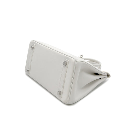 HERMES BIRKIN 25 WHITE VEAU EPSOM HAND BAG □M SHW 90296199 - PURPOSE