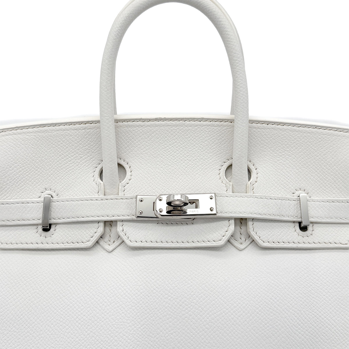 HERMES BIRKIN 25 WHITE VEAU EPSOM HAND BAG □M SHW 90296199