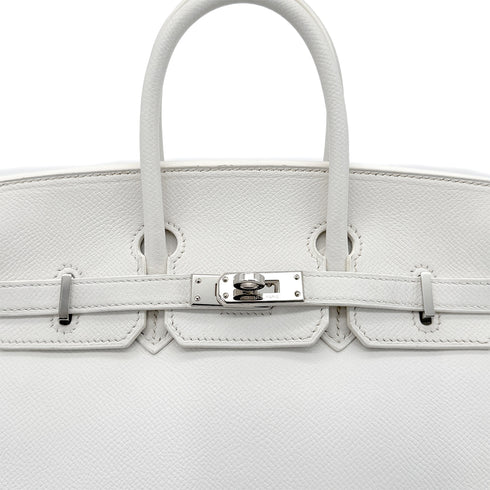 HERMES BIRKIN 25 WHITE VEAU EPSOM HAND BAG □M SHW 90296199 - PURPOSE