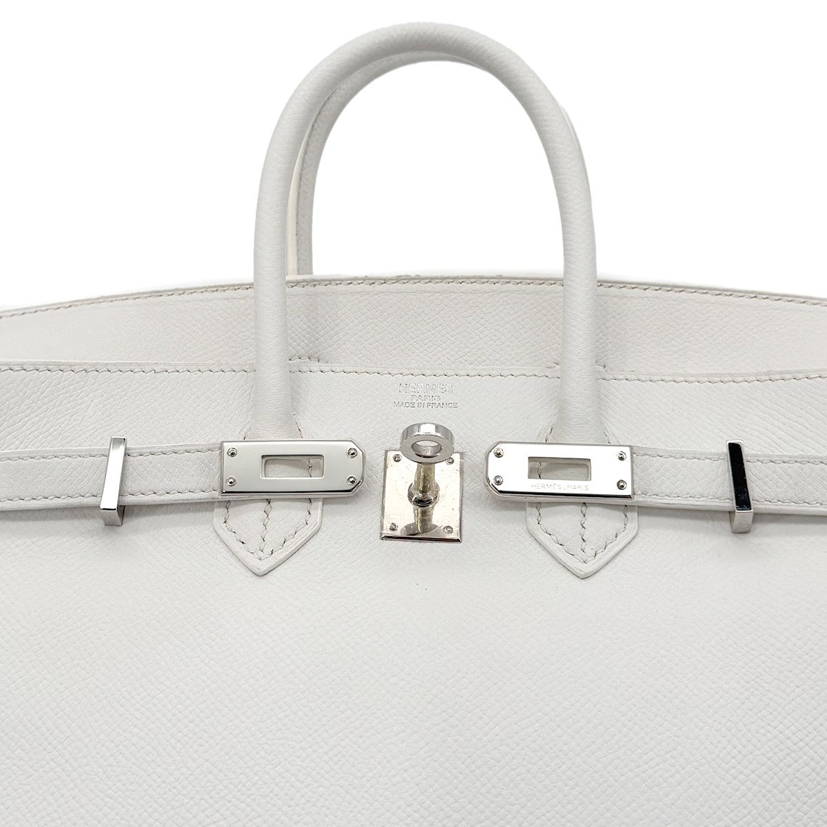 HERMES BIRKIN 25 WHITE VEAU EPSOM HAND BAG □M SHW 90296199