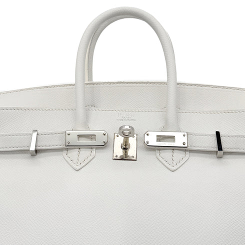 HERMES BIRKIN 25 WHITE VEAU EPSOM HAND BAG □M SHW 90296199 - PURPOSE