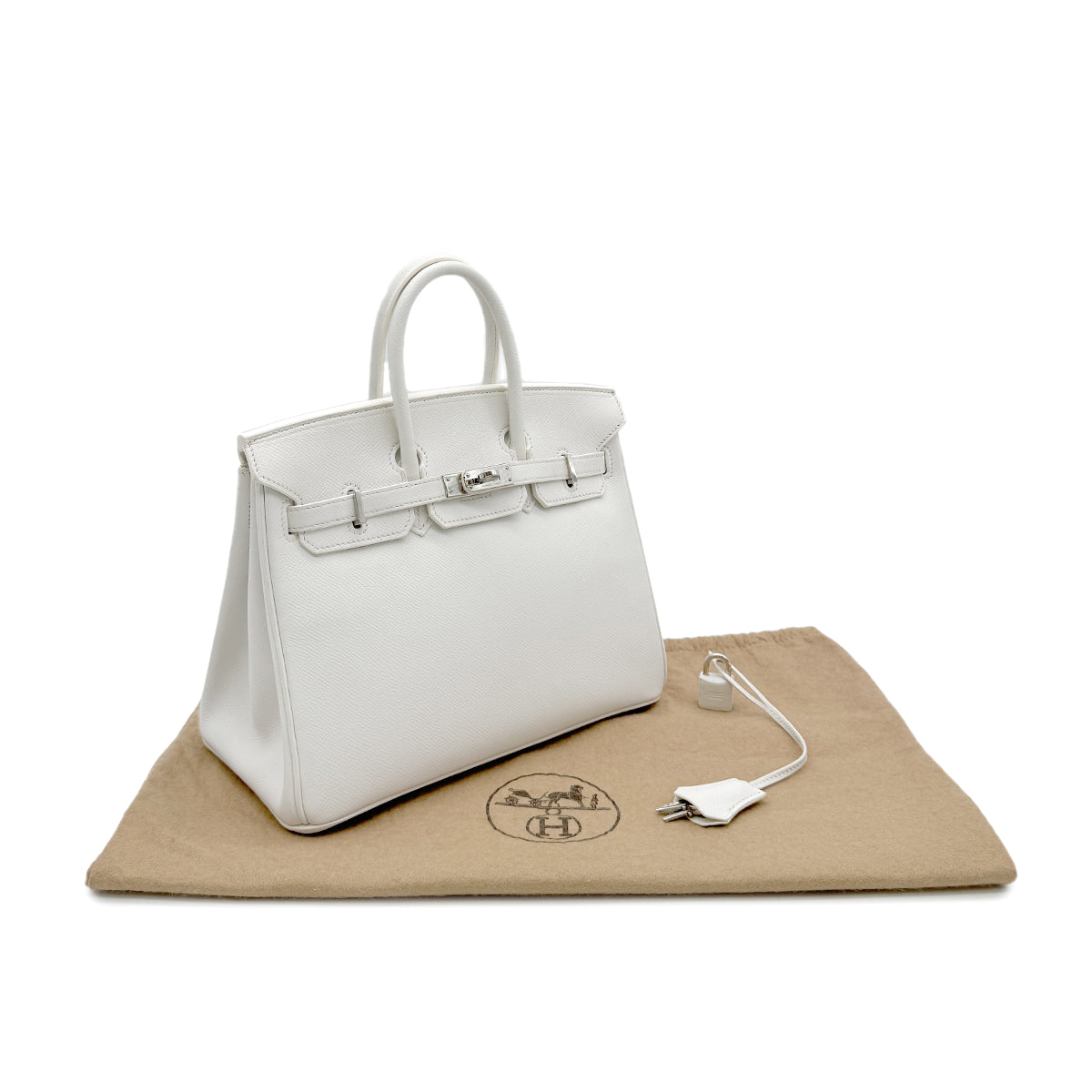 HERMES BIRKIN 25 WHITE VEAU EPSOM HAND BAG □M SHW 90296199