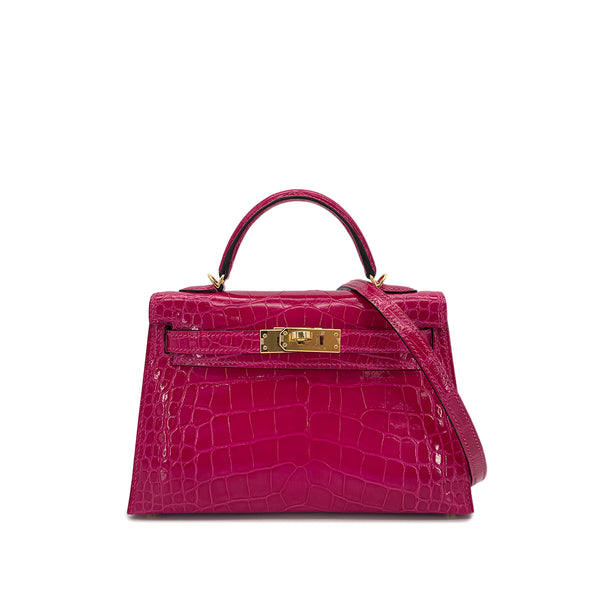 HERMES MINI KELLY 2 FRAMBOISE CROCODILE ALLIGATOR HAND SHOULDER BAG Z GHW 90296200 - PURPOSE