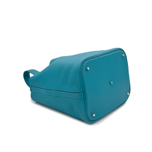 HERMES PICOTIN LOCK GM TURQUOISE TAURILLON CLEMENCE HAND BAG T SHW 90296214 - PURPOSE
