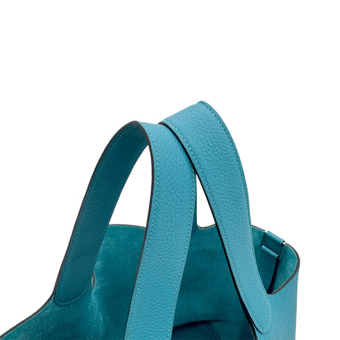 HERMES PICOTIN LOCK GM TURQUOISE TAURILLON CLEMENCE HAND BAG T SHW 90296214 - PURPOSE