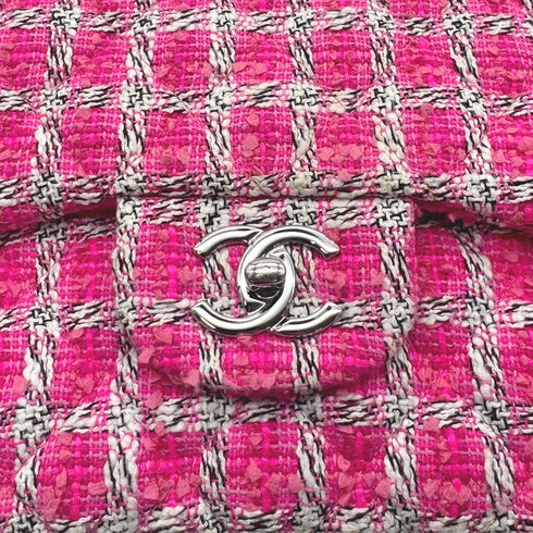 CHANEL JUMBO MATELASSE 30 CHAIN SHOULDER BAG PINK TWEED 90296219 - PURPOSE