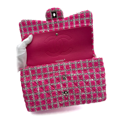 CHANEL JUMBO MATELASSE 30 CHAIN SHOULDER BAG PINK TWEED 90296219 - PURPOSE