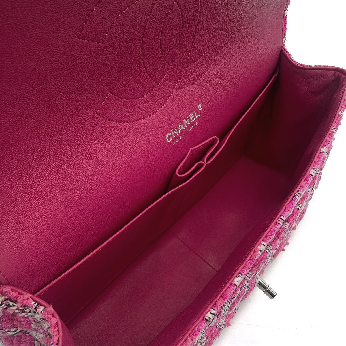 CHANEL JUMBO MATELASSE 30 CHAIN SHOULDER BAG PINK TWEED 90296219