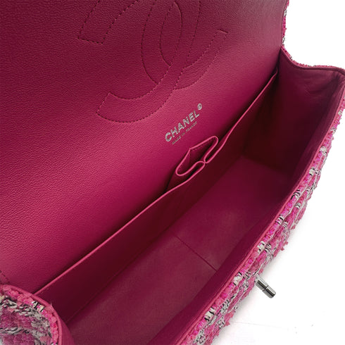 CHANEL JUMBO MATELASSE 30 CHAIN SHOULDER BAG PINK TWEED 90296219 - PURPOSE