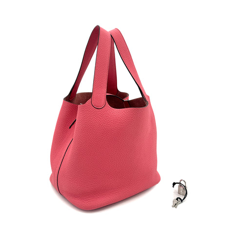 HERMES PICOTIN LOCK MM ROSE AZALEE TAURILLON CLEMENCE HAND BAG Y SHW 90296225 - PURPOSE