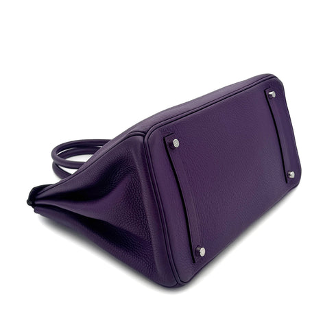 HERMES BIRKIN 35 ULTRAVIOLET TAURILLON CLEMENCE HAND BAG □P SHW 90296226 - PURPOSE