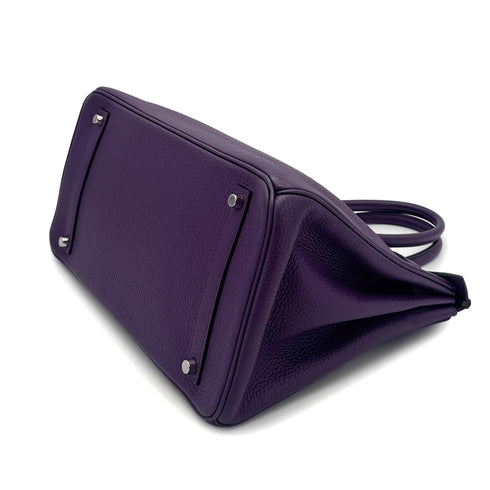 HERMES BIRKIN 35 ULTRAVIOLET TAURILLON CLEMENCE HAND BAG □P SHW 90296226 - PURPOSE