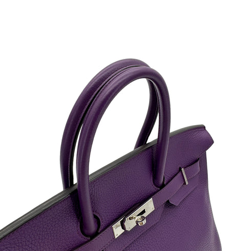 HERMES BIRKIN 35 ULTRAVIOLET TAURILLON CLEMENCE HAND BAG □P SHW 90296226 - PURPOSE