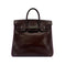HERMES HAUT A COURROIES 28 BICOLOR CHOCOLAT CYCLAMEN BOX CALF HAND BAG ▢I SHW 90296251 - PURPOSE