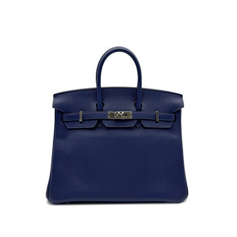 HERMES BIRKIN 25 BLEU SAPHIR TAURILLON NOVILLO HAND BAG D SHW 90296448 - PURPOSE