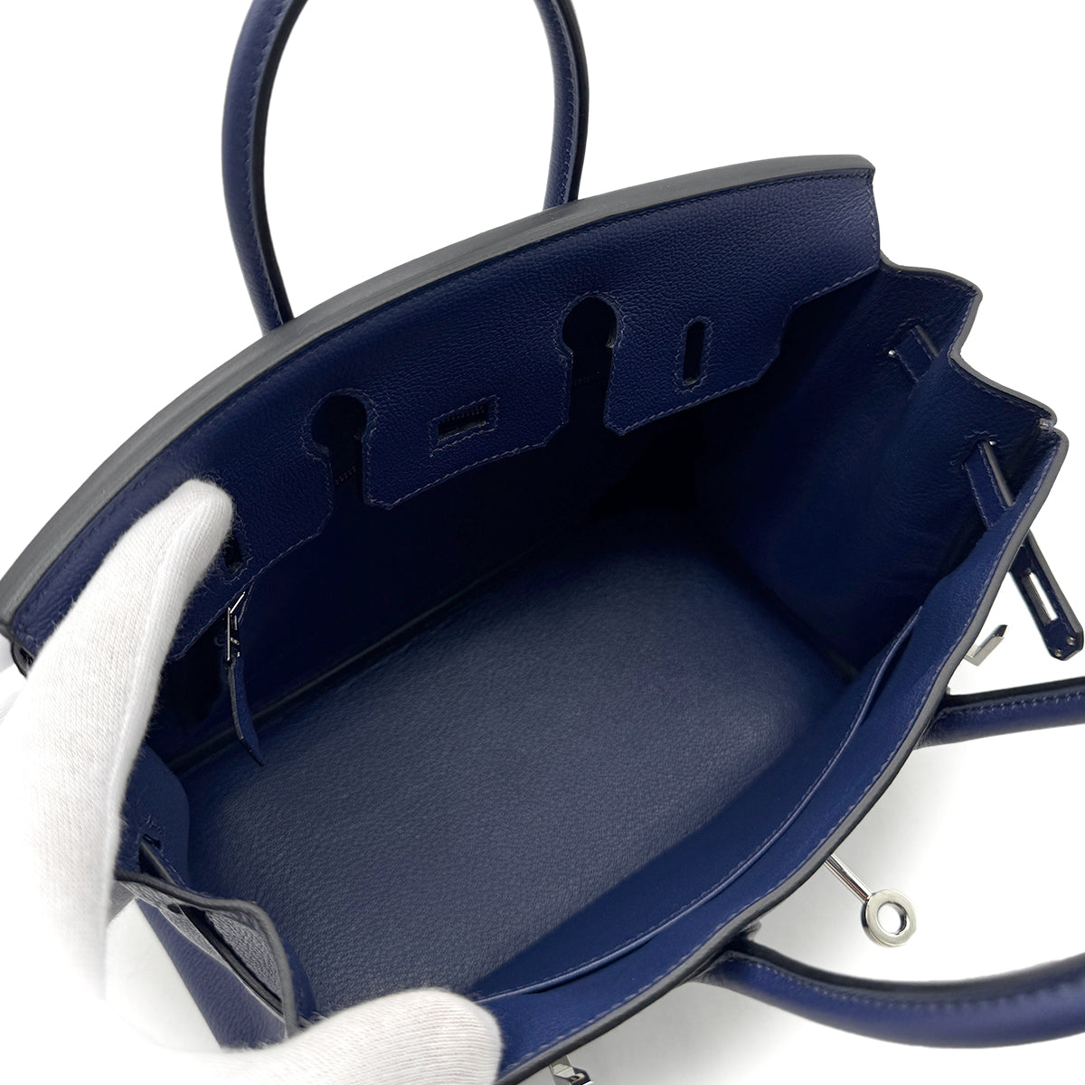 HERMES BIRKIN 25 BLEU SAPHIR TAURILLON NOVILLO HAND BAG D SHW 90296448