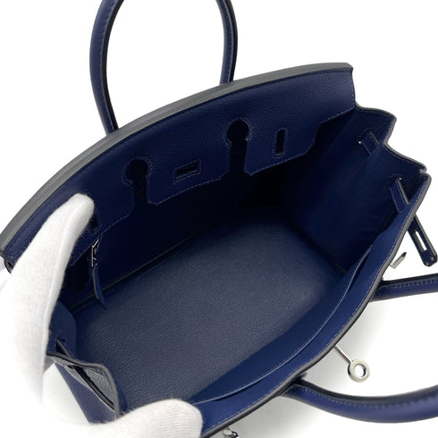 HERMES BIRKIN 25 BLEU SAPHIR TAURILLON NOVILLO HAND BAG D SHW 90296448 - PURPOSE