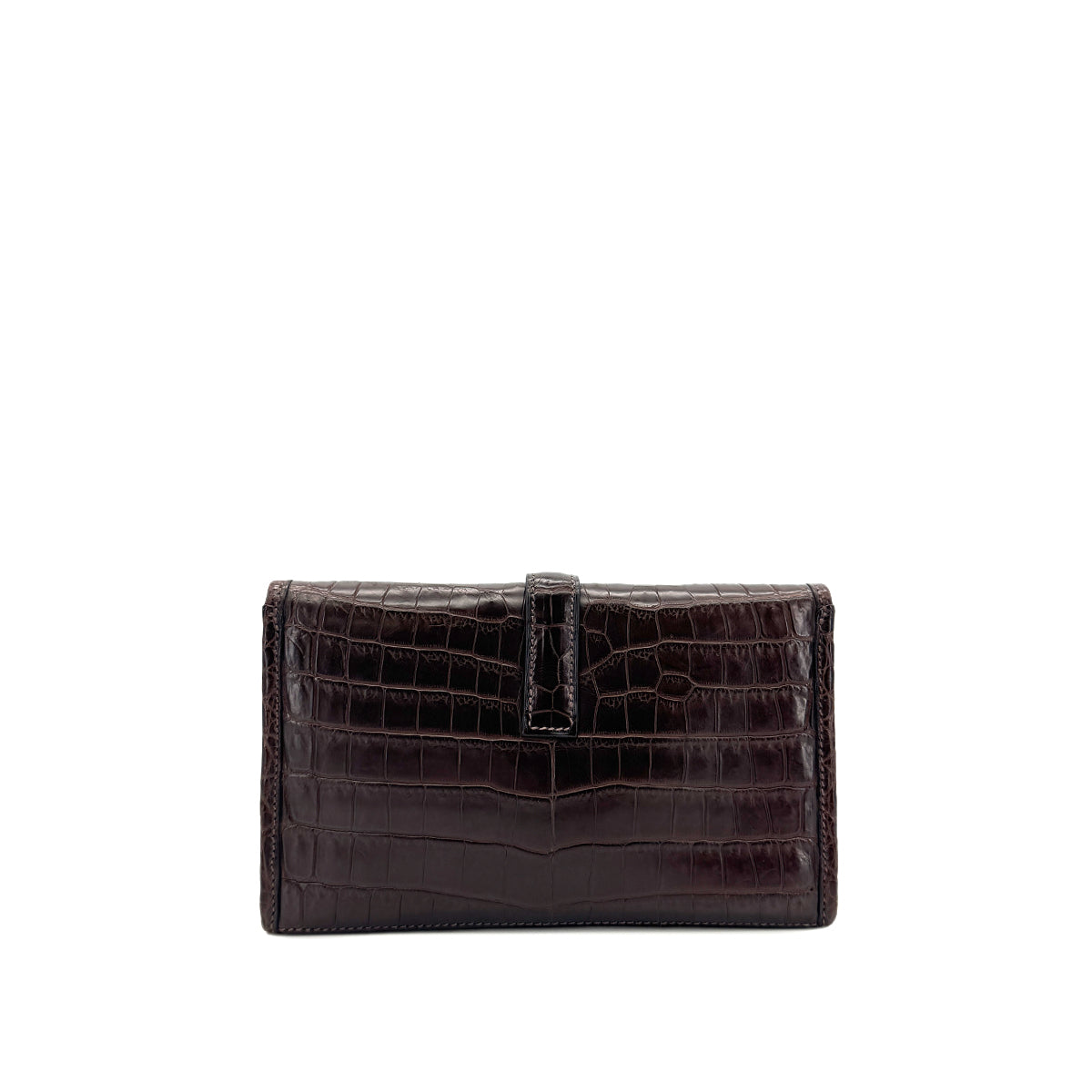HERMES JIGE MINI EBENE MATT NILOTICUS CLUTCH BAG □H 90296449