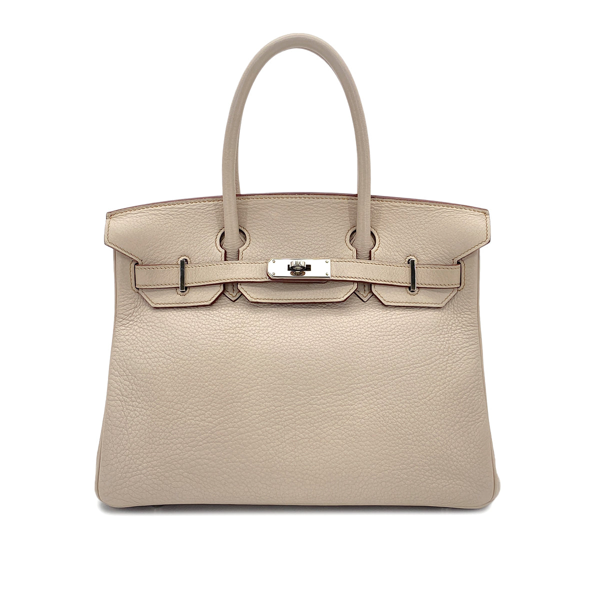 HERMES BIRKIN 30 BEIGE TAURILLON CLEMENCE HAND BAG □H SHW 90296450