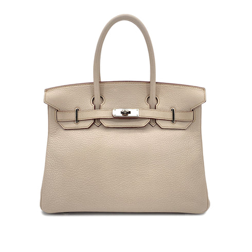 HERMES BIRKIN 30 BEIGE TAURILLON CLEMENCE HAND BAG □H SHW 90296450 - PURPOSE