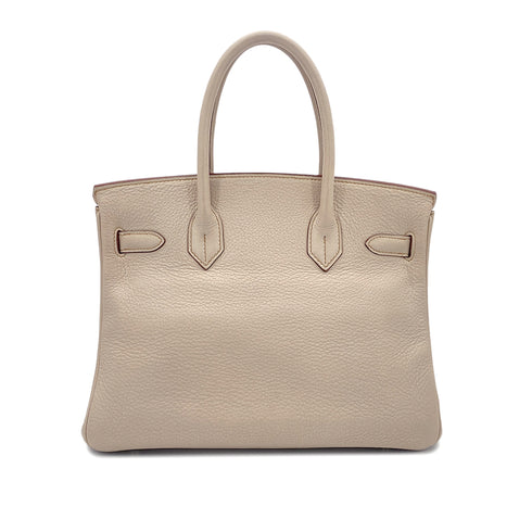 HERMES BIRKIN 30 BEIGE TAURILLON CLEMENCE HAND BAG □H SHW 90296450 - PURPOSE