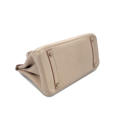 HERMES BIRKIN 30 BEIGE TAURILLON CLEMENCE HAND BAG □H SHW 90296450 - PURPOSE