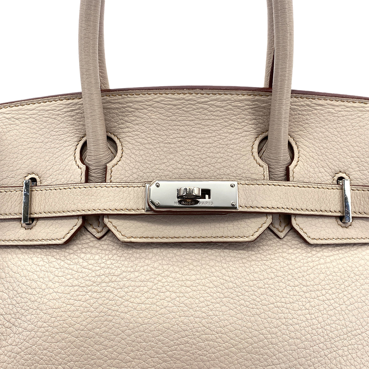 HERMES BIRKIN 30 BEIGE TAURILLON CLEMENCE HAND BAG □H SHW 90296450