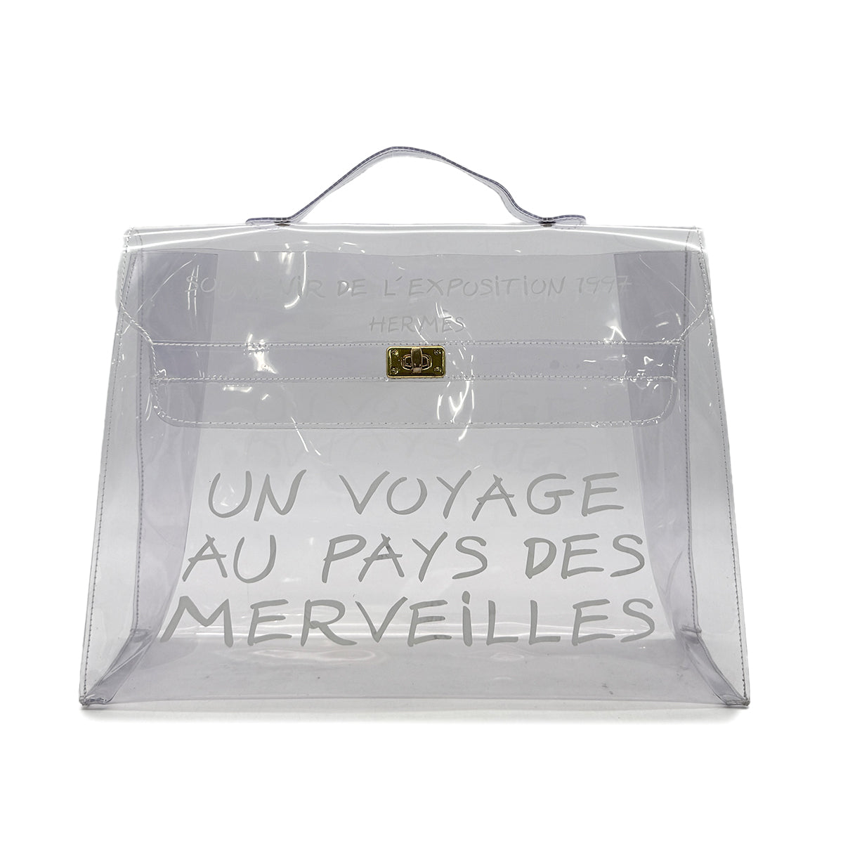 HERMES VINYL KELLY SOUVENIR DE L' EXPOSITION 1997 CLEAR HAND BAG 90296451