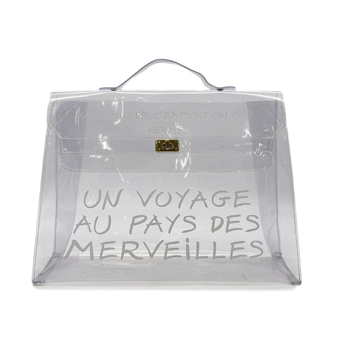 HERMES VINYL KELLY SOUVENIR DE L' EXPOSITION 1997 CLEAR HAND BAG 90296451 - PURPOSE