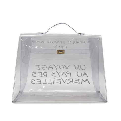HERMES VINYL KELLY SOUVENIR DE L' EXPOSITION 1997 CLEAR HAND BAG 90296451 - PURPOSE