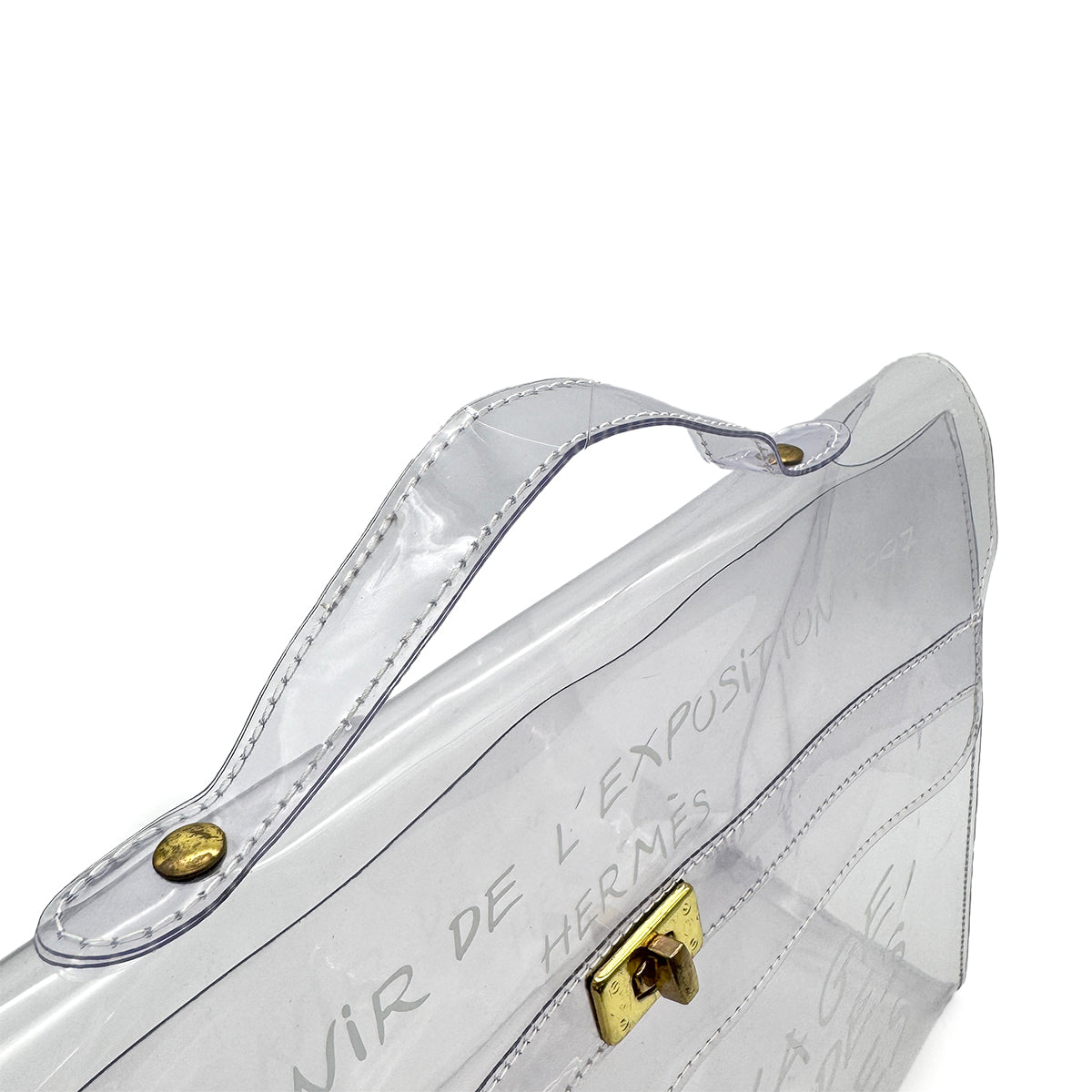 HERMES VINYL KELLY SOUVENIR DE L' EXPOSITION 1997 CLEAR HAND BAG 90296451