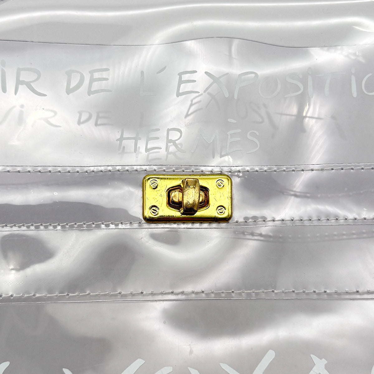 HERMES VINYL KELLY SOUVENIR DE L' EXPOSITION 1997 CLEAR HAND BAG 90296451