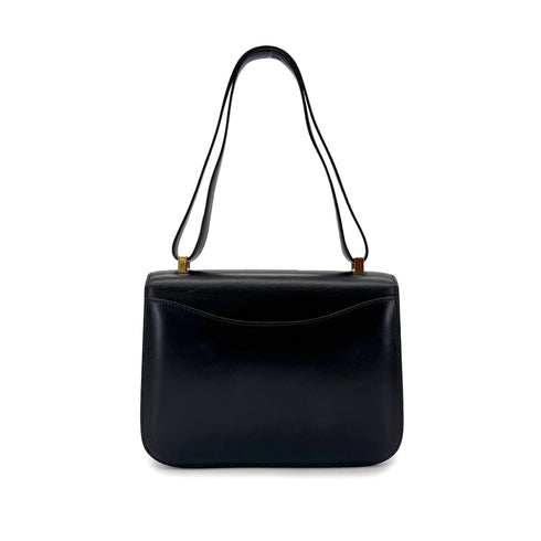 HERMES CONSTANCE 23 BLACK BOXCALF SHOULDER BAG 〇U GHW 90296452 - PURPOSE